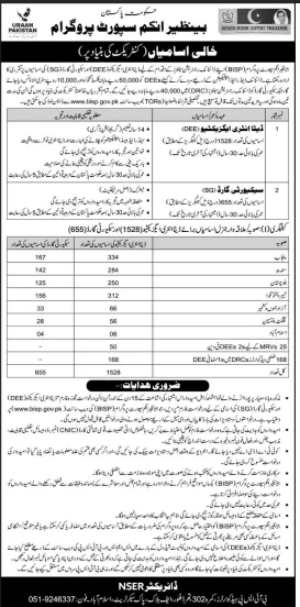 Benazir Income Support Programme BISP Jobs 2025 - Apply Online